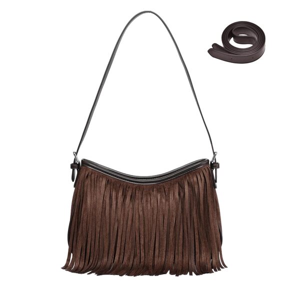 Handbags - 4202 Fringe Shoulder Bag Underarm Suede Western Hobo Purses and Handbags